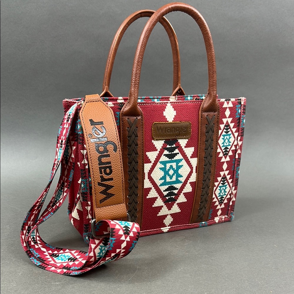 Wrangler Southwest Red Crossbody Tote Bag